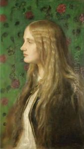 Portrait Of Edith Villiers, Later The Countess Of Lytton by George Frederick Watts