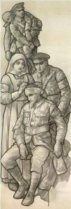 The British Red Cross, Design For A Stained Glass Window by Richard Caton Woodville