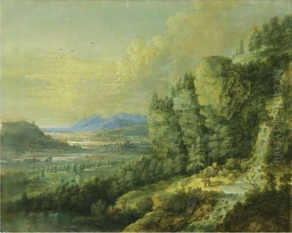 An Extensive Landscape With A Waterfall - view 1