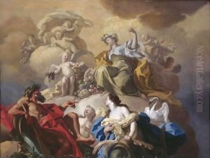 An Allegory Of Ceres And The River Sebeto by Francesco de Mura