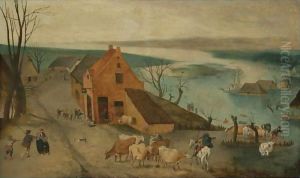Landscape With A Flood And Peasants Rescuing Cattle A¢a‚¬a€œ An Allegory Of Autumn