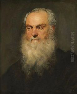 Portrait Of A An Elderly Bearded Man, Head And Shoulders by Jacopo Tintoretto (Robusti)