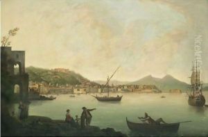 A View Of The Bay Of Naples From Posillipo With Figures On The Shore