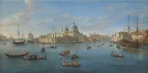 Venice, A View Of The Bacino Di San Marco Looking West With The Punta Della Dogana And The Entrance To The Grand Canal