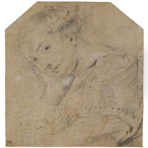 Study Of A Young Woman (Helene Fourment) by (studio of) Rubens, Peter Paul