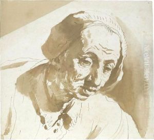 An Old Man Wearing A Cap by Giovanni Francesco Barbieri