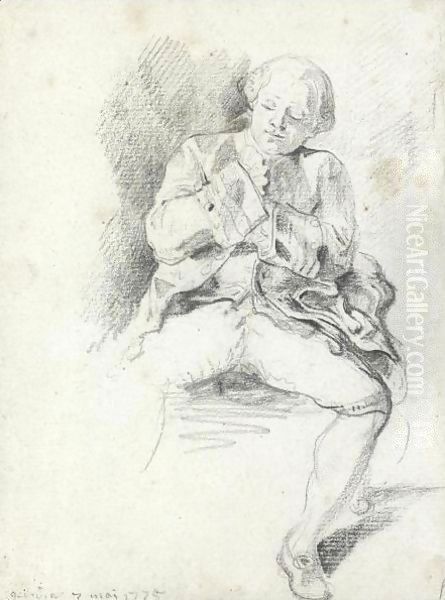 Study Of A Seated Man - view 1