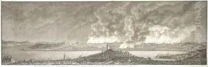 View Of Constantinople With The Fire Of 1755 by Italian School