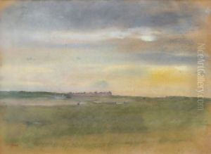Paysage, Soleil Couchant by Edgar Degas