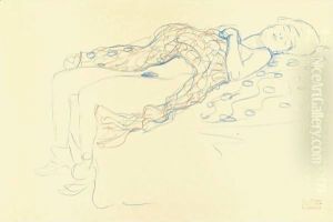 Liegender Halbakt Nach Rechts 2 by Gustav Klimt