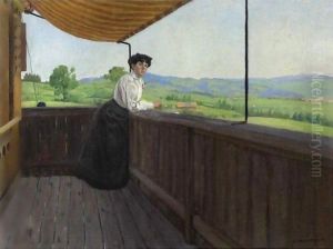 Sur Le Balcon by Felix Edouard Vallotton