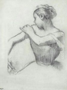 Danseuse Rajustant Son Epaulette 2 by Edgar Degas