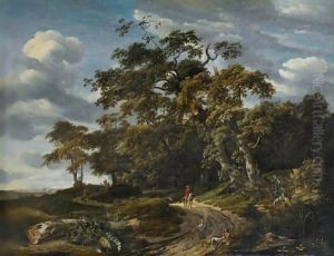 Paysage Boise Avec Un Cavalier Et Un Fauconnier by Jan van Kessel