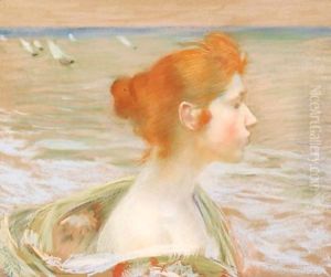 Profil De Jeune Fille Au Bord De La Mer