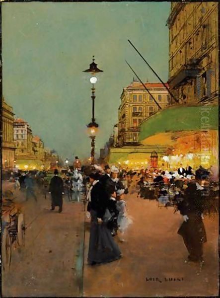 Animation Le Soir, Sur Les Grands Boulevards, A Paris - view 1