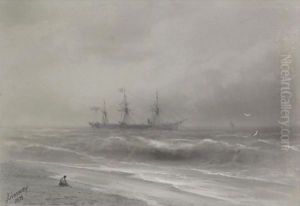 Shipping Along The Coast by Ivan Konstantinovich Aivazovsky