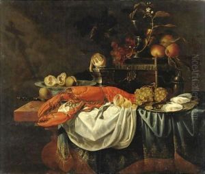 Natura Morta Con Frutta, Aragosta, Ostriche Ed Altri Oggetti Su Un Tavolo