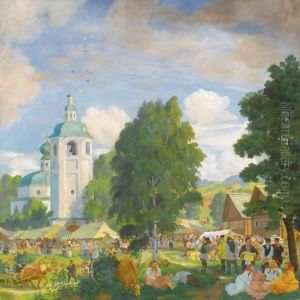 The Village Fair by Boris Kustodiev