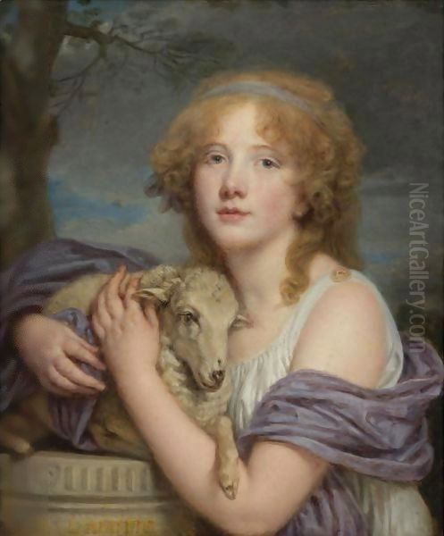 Girl With A Lamb - view 1