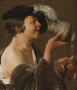 Boy In Profile, Drinking From A Tankard by Hendrick Terbrugghen