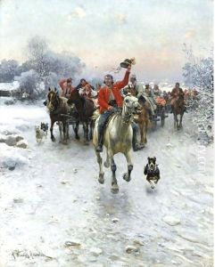 The Wedding Procession by Alfred Wierusz-Kowalski