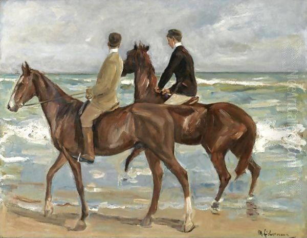 Two Riders On A Beach - view 1
