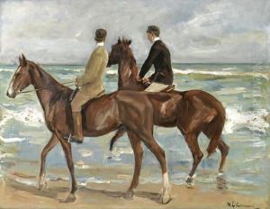 Two Riders On A Beach by Max Liebermann