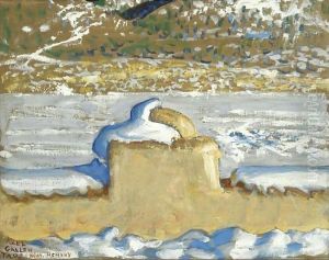 Taos New Meksico Lumen Peitteessa (Taos, New Mexico Under Snow) by Akseli Valdemar Gallen-Kallela