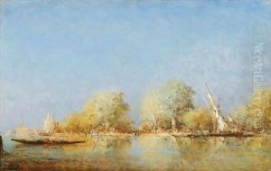Gondole Devant Les Jardins Francais, Venise