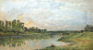 Bords De L'Oise 4 by Charles-Francois Daubigny