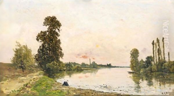 Lavandieres Au Soleil Couchant - view 1