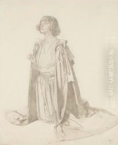 Kneeling Figure Of A Woman - Study For The Holy Well by Sir William Newenham Montague Orpen
