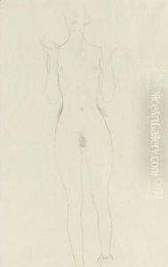 Akt Mit Erhobenen Unterarmen (Nude With Raised Arms) by Gustav Klimt