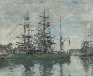 Le Bassin De Deauville by Eugene Boudin