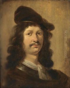 Portrait Of A Young Man With A Beret, Head And Shoulders, Wearing A Brown Costume With A White Chemise And A Gorget Portrait Of A Young Man With A Beret, Head And Shoulders, Wearing A Brown Costume With A White Chemise And A Gorget