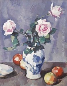 Still Life With Pink Roses by Samuel John Peploe
