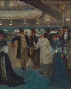 Le Promenoir Aux Folies-Bergere by Jean-Georges Beraud