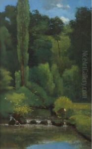 Ruisseau Dans La Foret by Gustave Courbet