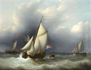 Shipping In Choppy Waters by Martinus Schouman