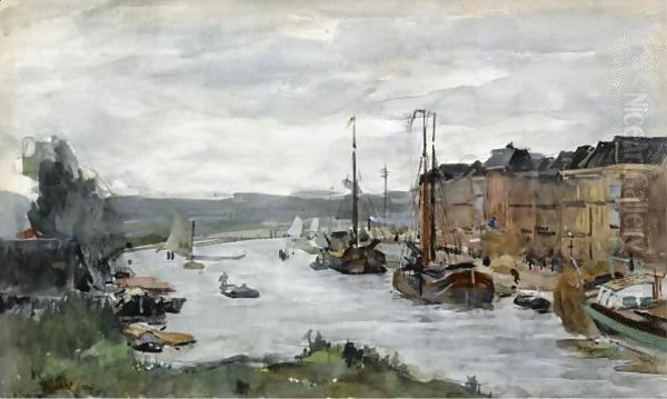Moored Boats On A Canal, Scheveningen - view 1
