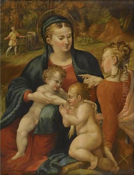 The Holy Family With Saints John The Baptist And Catherine - view 1