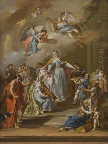 Saint Elizabeth Of Portugal Distributing Alms - view 1