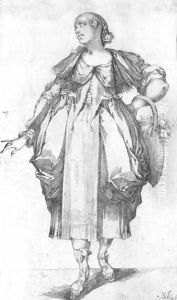 Gardener With A Basket On Her Arm by Jacques Bellange