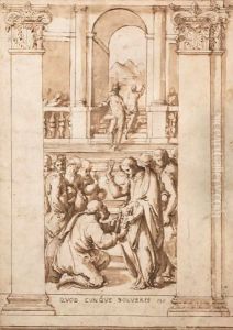 Le Christ Donnant Les Cles A Saint Pierre by Giorgio Vasari