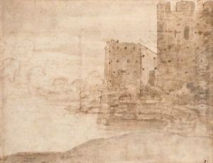 Chateau Fort Au Bord D'une Riviere by Claude Lorrain (Claude Gellee)