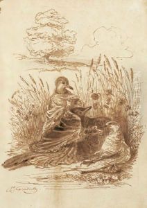 L'Oiseau Epuise by Jean-Jacques Grandville