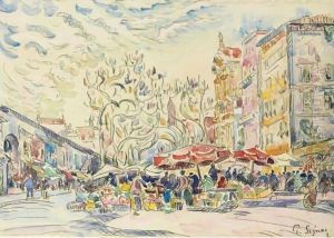 Nice, Le Cours Saleya by Paul Signac