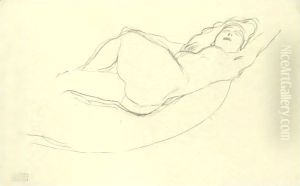 Liegender Akt Nach Rechts by Gustav Klimt