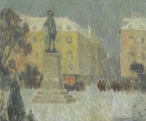 La Place Hoche, Versailles by Henri Eugene Augustin Le Sidaner