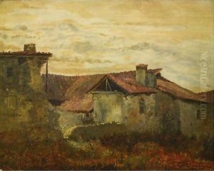 Old Farmhouses by Charles-Francois Daubigny